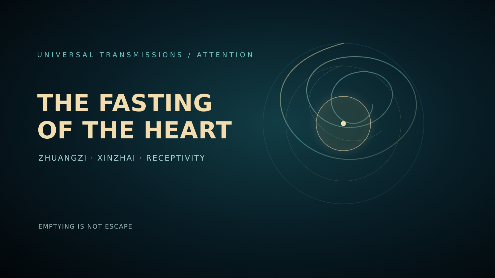 The Fasting of the Heart: Zhuangzi's Attention Practice for an Overloaded Age